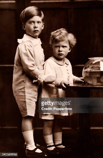 The sons of HRH Princess Mary, The Honorable George Henry Hubert Lascelles, later the 7th Earl of Harewood, and his younger brother, the Honorable...