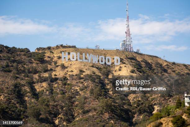 General view of The Hollywood Sign is seen on July 28, 2022 in Los Angeles, California.