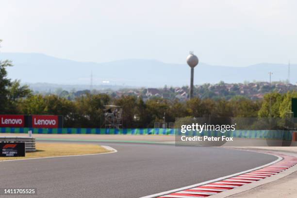 General view of the track during practice ahead of the F1 Grand Prix of Hungary at Hungaroring on July 29, 2022 in Budapest, Hungary. Scuderia...