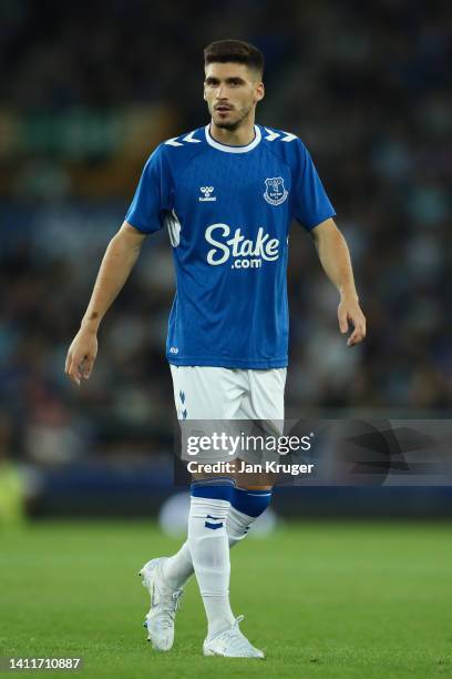 Ruben Vinagre of Everton during the Pre-Season Friendly match between Everton and Dynamo Kyiv at Goodison Park on July 29, 2022 in Liverpool, England.