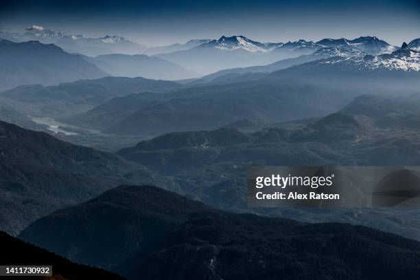 a dramatic mountain valley near whistler, bc - wilderness stock pictures, royalty-free photos & images