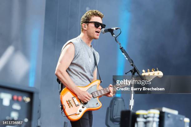 Mike Kerr of Royal Blood performs at Lollapalooza in Grant Park on July 29, 2022 in Chicago, Illinois.