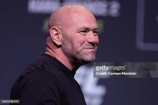 Dana White attends the UFC 277 ceremonial weigh-in at American Airlines Center on July 29, 2022 in Dallas, Texas.