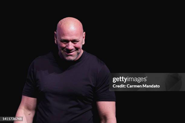 Dana White attends the UFC 277 ceremonial weigh-in at American Airlines Center on July 29, 2022 in Dallas, Texas.