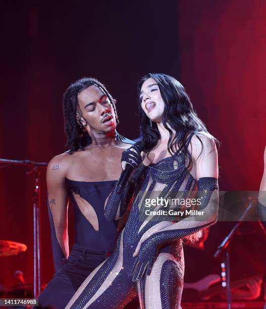 Dua Lipa performs in concert during day 2 of Lollapalooza at Grant Park at Grant Park on July 29, 2022 in Chicago, Illinois.