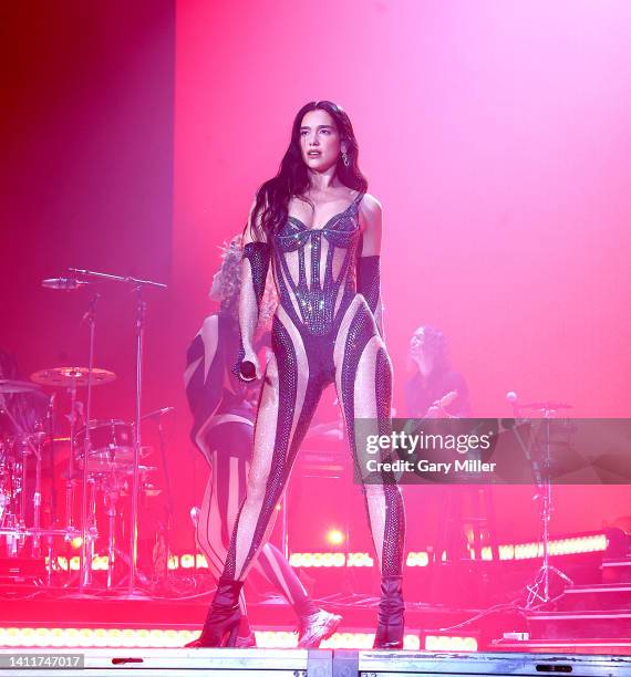 Dua Lipa performs in concert during day 2 of Lollapalooza at Grant Park at Grant Park on July 29, 2022 in Chicago, Illinois.