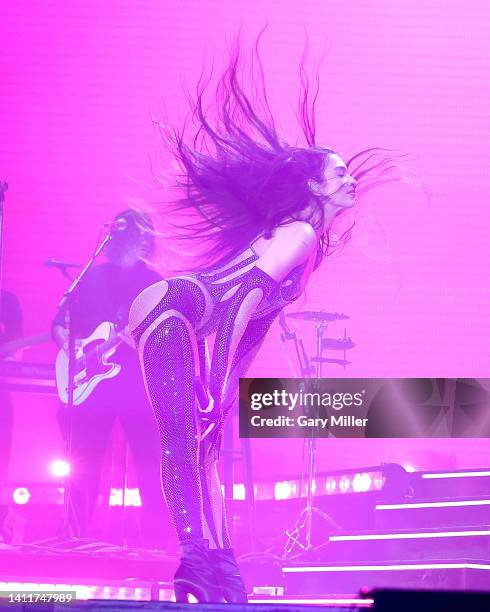 Dua Lipa performs in concert during day 2 of Lollapalooza at Grant Park at Grant Park on July 29, 2022 in Chicago, Illinois.