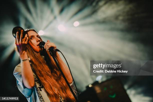Florence Shaw of 'Dry Cleaning' band performs at All Together Now Festival at Curraghmore House on July 29, 2022 in Waterford, Ireland.