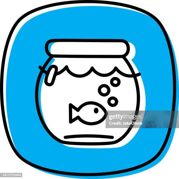 fischschüssel kritzeleien 2 - fishbowl stock-grafiken, -clipart, -cartoons und -symbole