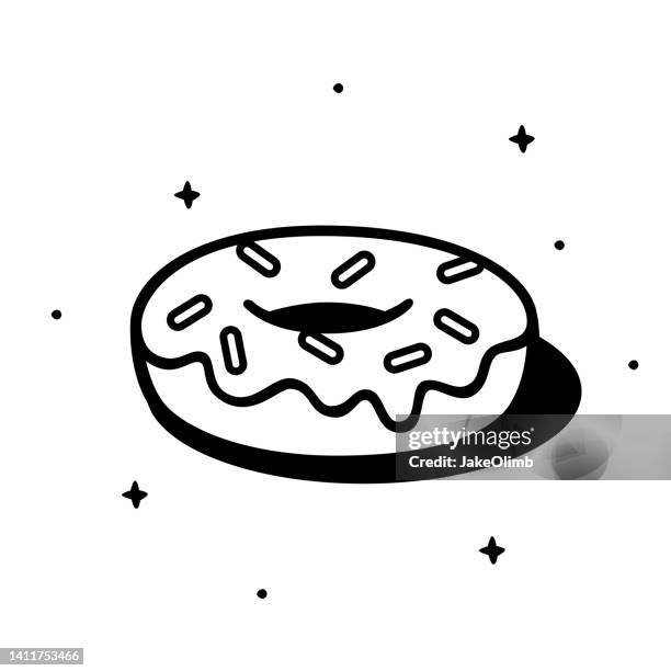 stockillustraties, clipart, cartoons en iconen met donut doodle 5 - cartoon desserts