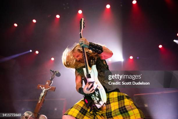 Guitarist Zakk Wylde of Black Label Society performs onstage at Hollywood Palladium on July 29, 2022 in Los Angeles, California.