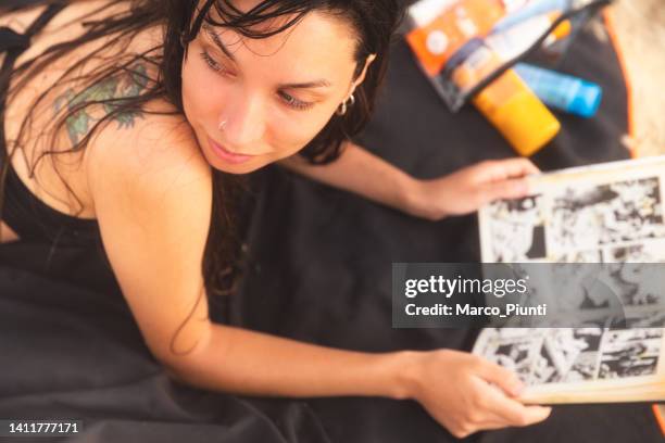 summer vibes - young woman relaxing at beach - beach vibes stock pictures, royalty-free photos & images