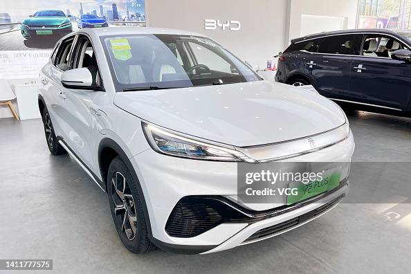 Yuan Plus electric SUV is displayed for sale at a BYD showroom on ...
