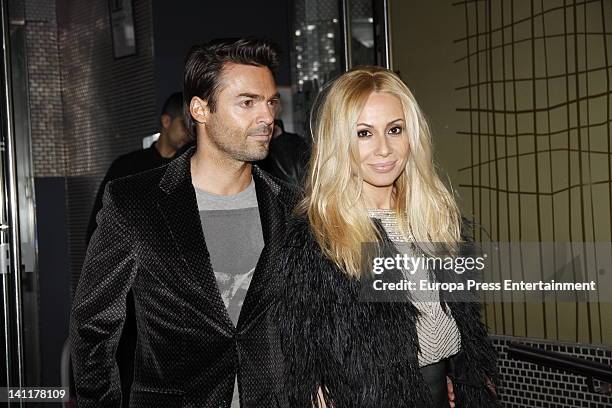 Marta Sanchez and Hugo Castejon attend Vicky Martin Berrocal's 39th birthday party on March 10, 2012 in Madrid, Spain.