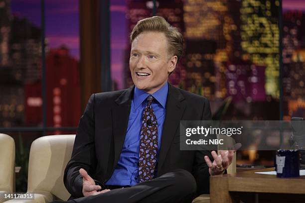 Episode 3775 -- Air Date -- Pictured: Talk show host Conan O'Brien during an interview on May 29, 2009 -- Photo by: Paul Drinkwater/NBCU Photo Bank