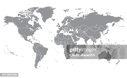 Detailed World Map with Divided Countries On A Transparent Background Detailed World Map with Divided Countries On A Transparent Background