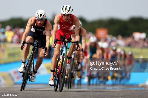 Alex Yee of Team England competes during the Men's Individual Sprint Distance Triathlon Final on day one of the Birmingham 2022 Commonwealth Games at...