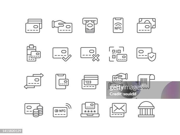 credit card icons - nfc icon stock illustrations