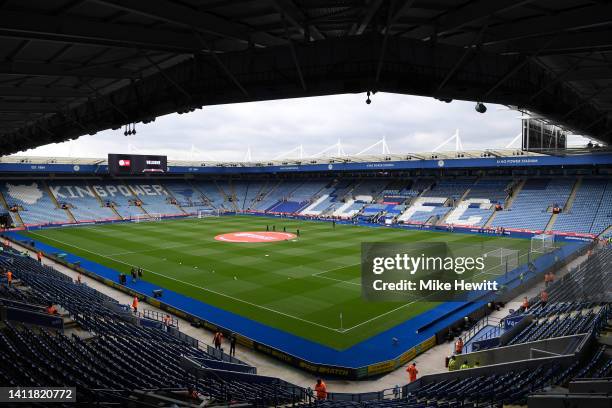 General view of the inside of the stadium prior to kick off of The FA Community Shield between Manchester City and Liverpool FC at The King Power...