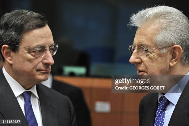 Italian President of the Fiancial Stability Board, Governor of the Bank of Italy Mario Draghi and Italian Prime Minister and Finance Minister Mario...