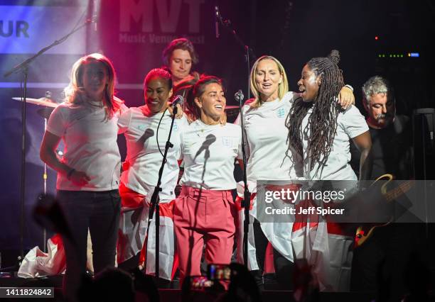 The National Lottery presents a special performance of 'Three Lions' with the Lightning Seeds, David Baddiel, Chelcee Grimes and Lioness legends, at...