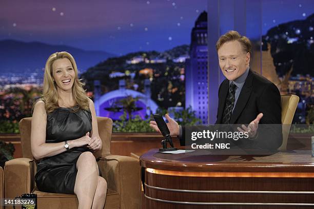 Episode 17 -- Air Date -- Pictured: Actress Lisa Kudrow during an interview with host Conan O'Brien on June 23, 2009 -- Photo by: Paul...