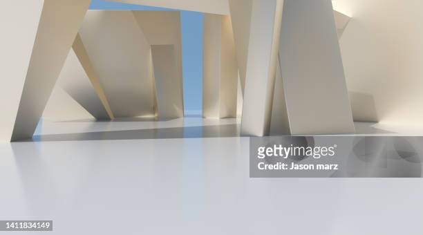 futuristic empty room,3d rendering - 3d printen factory stockfoto's en -beelden