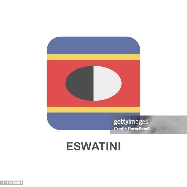 illustrations, cliparts, dessins animés et icônes de drapeau simple de l’eswatini - icône plate carrée vectorielle - eswatini