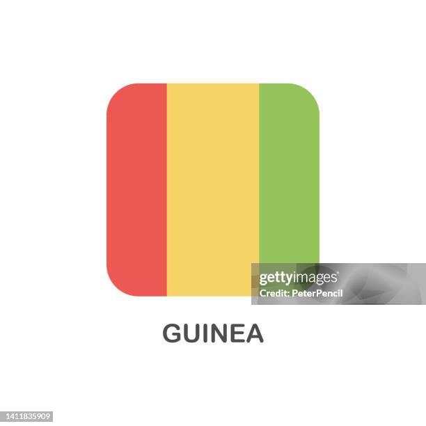 einfache flagge von guinea - vector square flat icon - guinea stock-grafiken, -clipart, -cartoons und -symbole