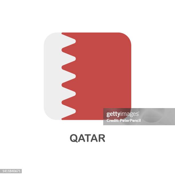 simple flag of qatar - vector square flat icon - qatar stock illustrations