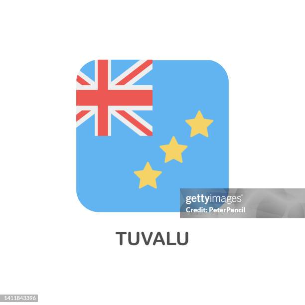 einfache flagge von tuvalu - vector square flat icon - tuvalu stock-grafiken, -clipart, -cartoons und -symbole