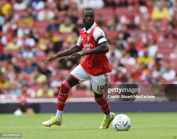 Nicolas Pepeof Arsenal during the Emirates Cup match between Arsenal and Seville at Emirates Stadium on July 30, 2022 in London, England.
