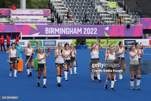 England fans applaud fans after their sides victory in the Women's Hockey - Pool A match between England and Ghana on day two of the Birmingham 2022...