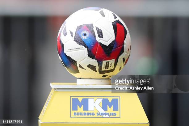 General view of the match ball ahead of kick-off i the Sky Bet Championship match between Hull City and Bristol City at MKM Stadium on July 30, 2022...