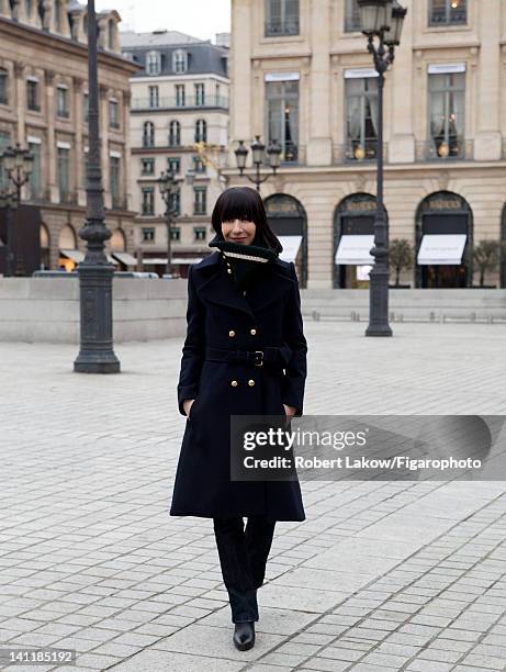 Fashion designer Bouchra Jarrar is photographed for Madame Figaro on February 3, 2012 in Paris, France. Figaro ID: 103222-009. CREDIT MUST READ:...
