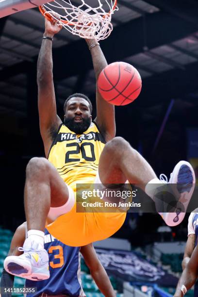 Donte Green of the Killer 3's dunks against 3's Company during BIG3 Week Seven at Comerica Center on July 30, 2022 in Frisco, Texas.