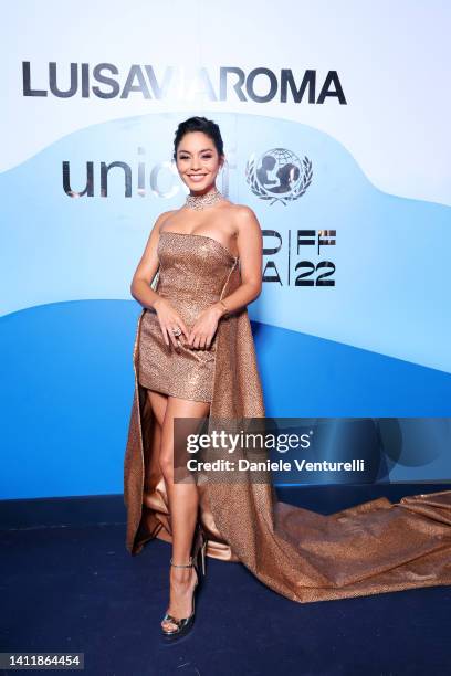 Vanessa Hudgens attends the photocall at the LuisaViaRoma for Unicef event at La Certosa di San Giacomo on July 30th in Capri, Italy.