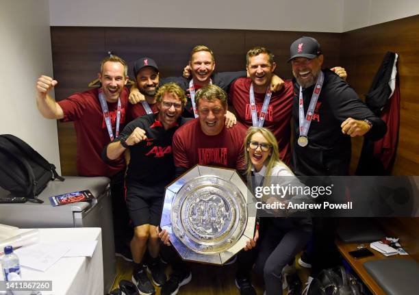 Jurgen Klopp manager of Liverpool, Peter Krawietz assistant manager of Liverpool, Pepijn Lijnders assistant manager of Liverpool, John Achterberg...