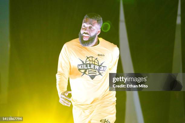 Donte Green of the Killer 3's takes the court prior to a game against 3's Company during BIG3 Week Seven at Comerica Center on July 30, 2022 in...