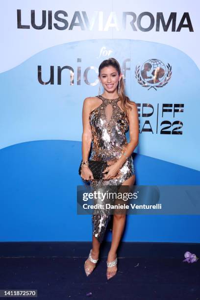 Alexandra Michelle Rodriguez attends the photocall at the LuisaViaRoma for Unicef event at La Certosa di San Giacomo on July 30th in Capri, Italy.