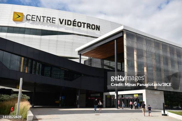 Fans enter Videotron Centre prior to the start of 3ICE Week Seven at Videotron Centre on July 30, 2022 in Quebec City, Quebec.