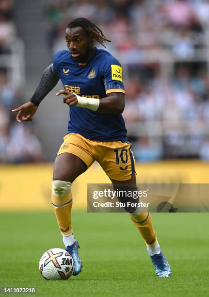 Newcastle player Allan Saint-Maximin in action during the pre season friendly match between Newcastle United and Athletic Bilbao at St James' Park on...