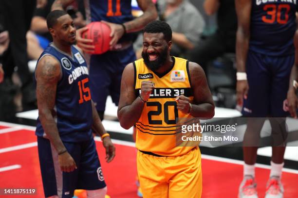 Donte Green of the Killer 3's reacts during a game against 3's Company during BIG3 Week Seven at Comerica Center on July 30, 2022 in Frisco, Texas.