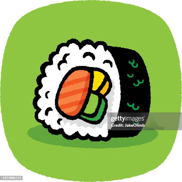 sushi doodle 7 - sushi rice stock illustrations