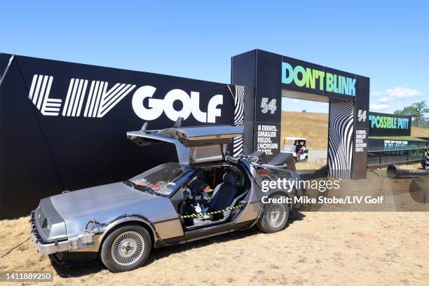 DeLorean is seen during day two of the LIV Golf Invitational - Bedminster at Trump National Golf Club Bedminster on July 30, 2022 in Bedminster, New...
