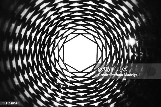 abstract spiral rhomboid shape - illusion stock pictures, royalty-free photos & images