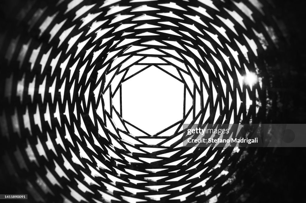 Abstract spiral rhomboid shape