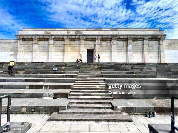 zeppelin tribune part of nazi party rally grounds in nuremberg, bavaria - zeppelinfeld stock pictures, royalty-free photos & images