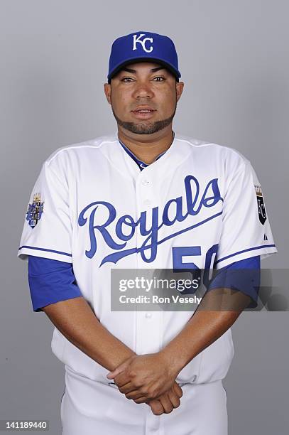 Jose Mijares of the Kansas City Royals poses during Photo Day on Wednesday, February 29, 2012 at Surprise Stadium in Surprise, Arizona.