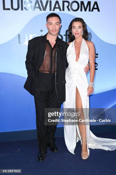 Ed Westwick and Amy Jackson attends the Luisaviaroma For UNICEF Gala on July 30, 2022 in Capri, Italy.